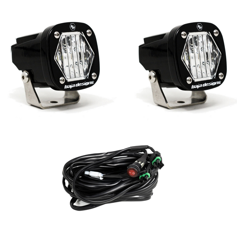 S1 Wide Cornering LED Light with Mounting Bracket Pair Baja Designs