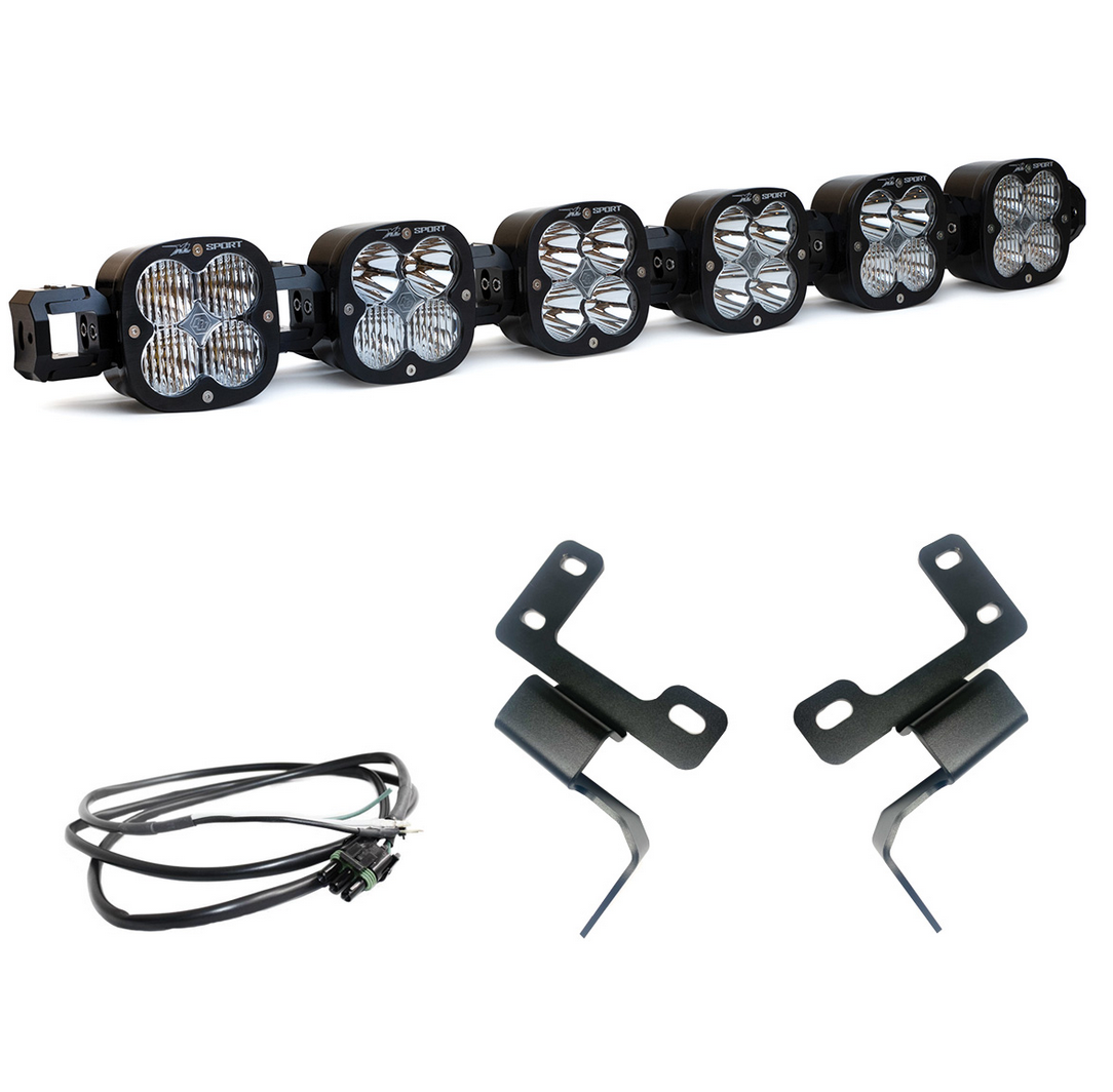 6 XL Linkable LIght Bar Kit Plastic Bumper Mount w/Upfitter 21-Up Ford Bronco Baja Designs