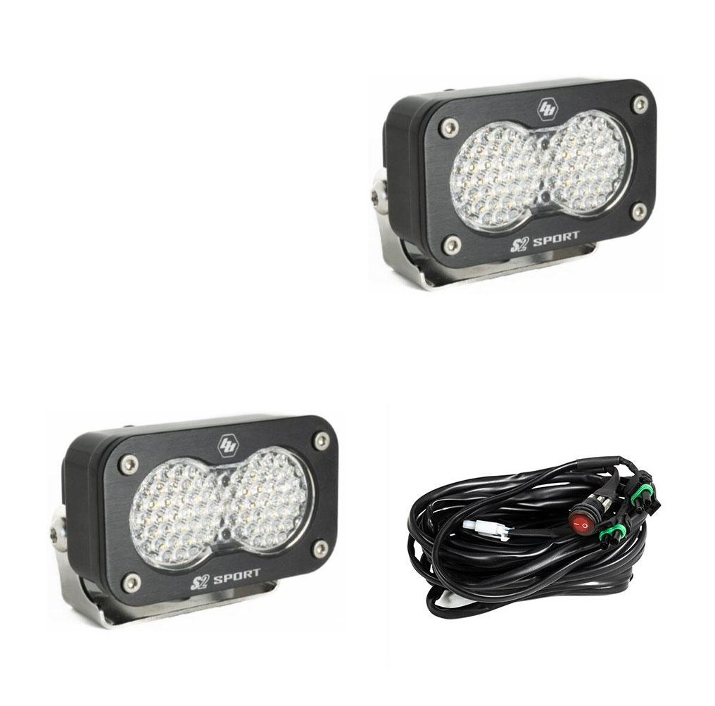 LED Work Light Clear Lens Work/Scene Pattern Pair S2 Sport Baja Designs